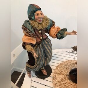 Vintage Katherine’s Collection Jester Doll over a foot tall with great detail